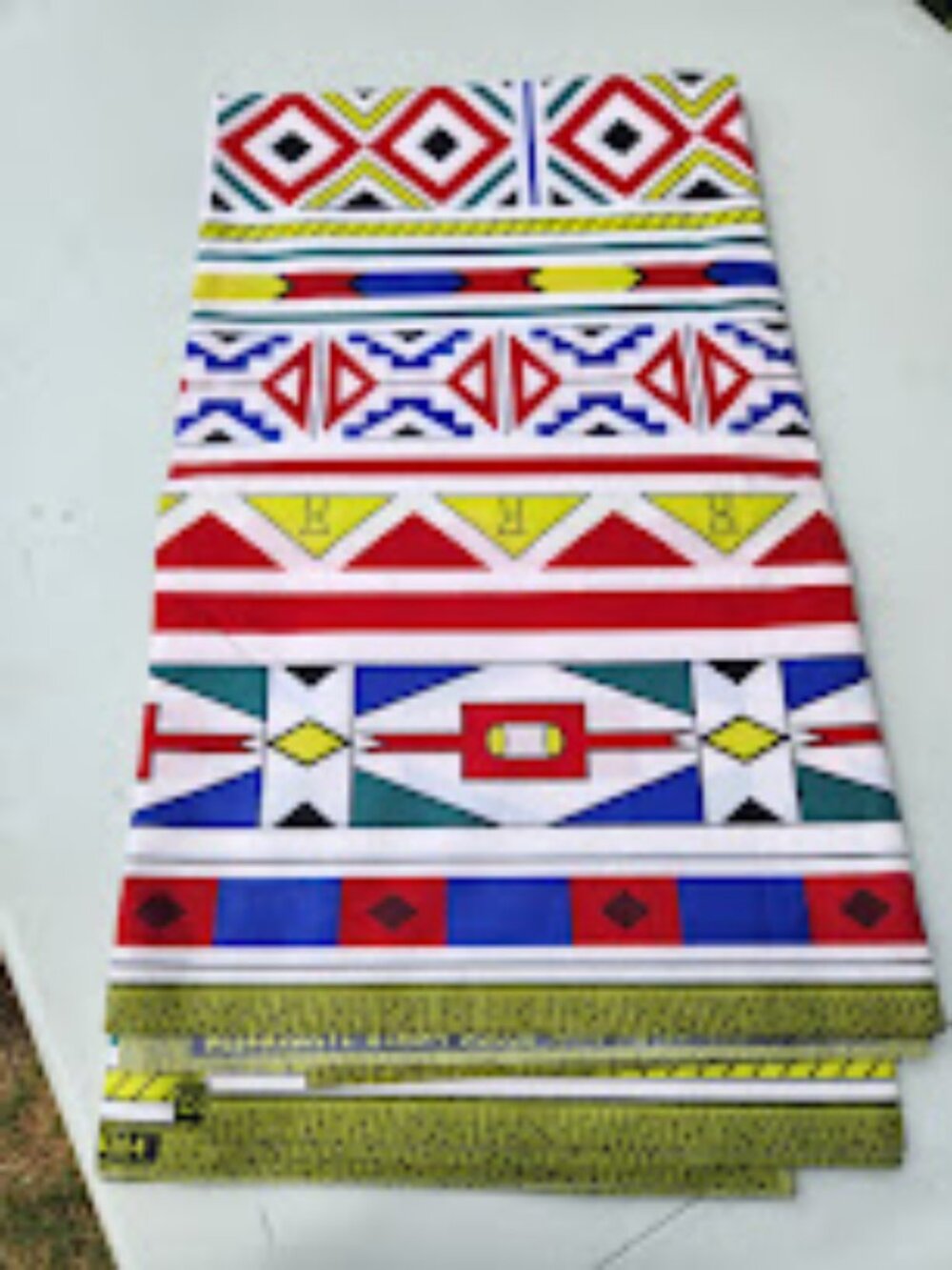 6 Yards Fabric Ankara Tribal African Sewing Supplies Crafts Arts Africa Nigeria